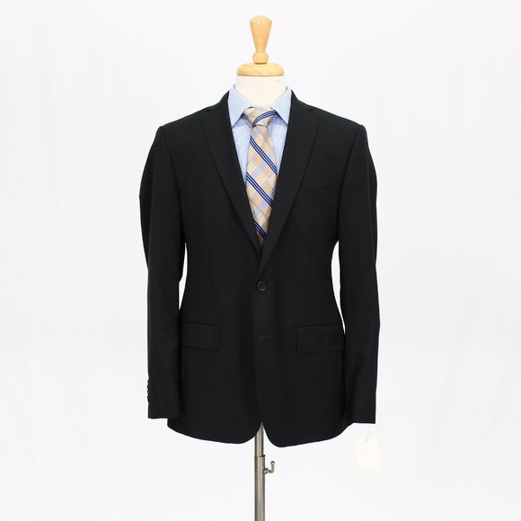 Near North 40R Black Solid 2-Button Sport Coat Blazer Jacket V621 - Picture 1 of 11